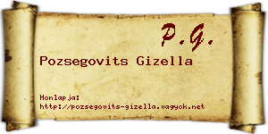 Pozsegovits Gizella névjegykártya